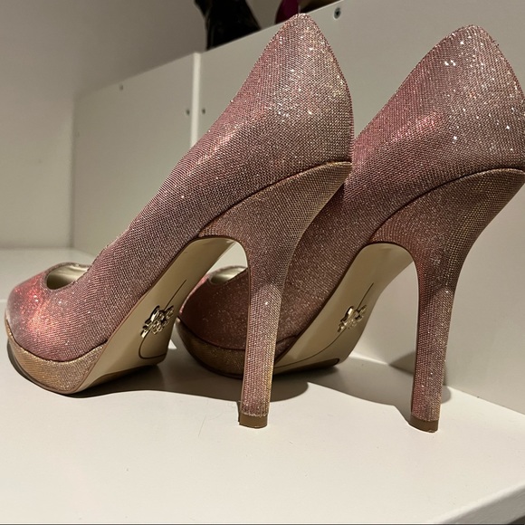 Pink and Gold Sparkly Iridescent Heels - Picture 3 of 4